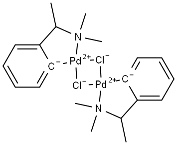 (+)-DI-MU-CHLOROBIS(2-(1-(DIMETHYLAMINO)-ETHYL)PHENYL-C,N)DIPALLADIUM, 98 Struktur