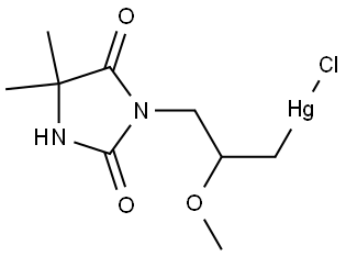 3-[3-[Chloromercurio(II)]-2-methoxypropyl]-5,5-dimethylhydantoin Struktur