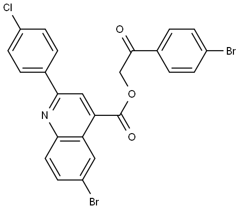 2-(4-BROMOPHENYL)-2-OXOETHYL 6-BROMO-2-(4-CHLOROPHENYL)-4-QUINOLINECARBOXYLATE Struktur