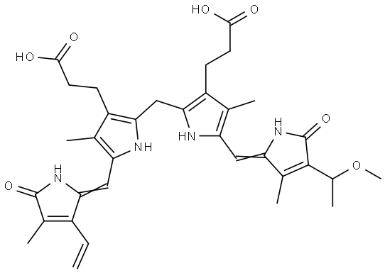 21H-Biline-8,12-dipropanoic acid, 3-ethenyl-1,10,19,22,23,24-hexahydro-18-(1-methoxyethyl)-2,7,13,17-tetramethyl-1,19-dioxo- (9CI)