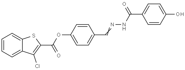 4-(2-(4-HYDROXYBENZOYL)CARBOHYDRAZONOYL)PH 3-CL-1-BENZOTHIOPHENE-2-CARBOXYLATE Struktur