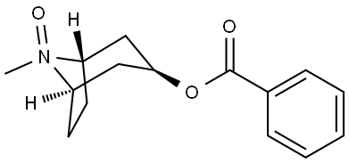 8-Azabicyclo[3.2.1]octan-3-ol, 8-methyl-, benzoate (ester), 8-oxide, endo- (9CI) Struktur