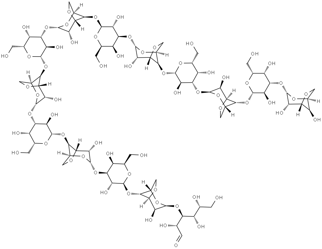 D-Galactose, [O-3,6-anhydro-α-L-galactopyranosyl-(1→3)-O-β-D-galactopyranosyl-(1→4)]6-O-3,6-anhydro-α-L-galactopyranosyl-(1→3)- Struktur