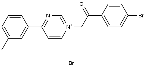 1-(2-(4-BROMOPHENYL)-2-OXOETHYL)-4-(3-METHYLPHENYL)PYRIMIDIN-1-IUM BROMIDE Struktur