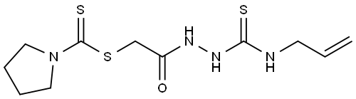 2-(2-((ALLYLAMINO)CARBOTHIOYL)HYDRAZINO)-2-OXOETHYL 1-PYRROLIDINECARBODITHIOATE Struktur