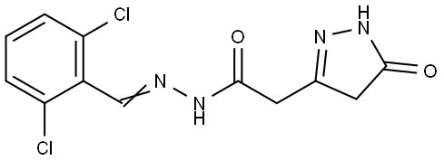 N'-(2,6-DICHLOROBENZYLIDENE)-2-(5-OXO-4,5-DIHYDRO-1H-PYRAZOL-3-YL)ACETOHYDRAZIDE Struktur