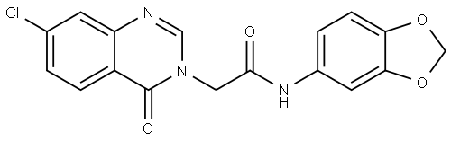 N-(1,3-BENZODIOXOL-5-YL)-2-(7-CHLORO-4-OXO-3(4H)-QUINAZOLINYL)ACETAMIDE Struktur