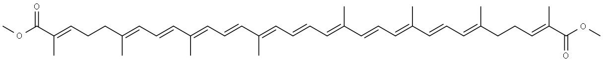 ψ,ψ-Carotene-16,16'-dioic acid, 16,16'-dimethyl ester, (1-trans,1'-trans)- Struktur