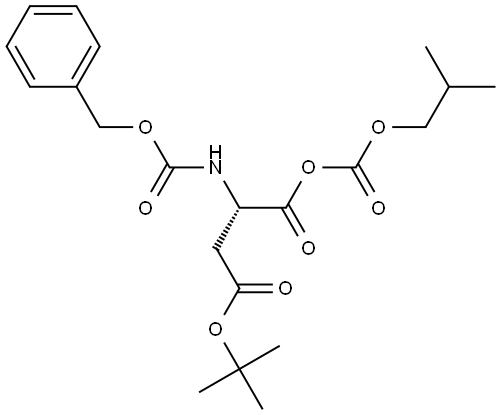 L-Aspartic acid, N-[(phenylmethoxy)carbonyl]-, 1-anhydride with 2-methylpropyl hydrogen carbonate, 4-(1,1-dimethylethyl) ester (9CI) Struktur