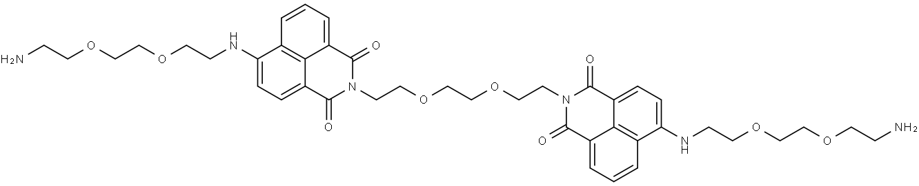 1H-Benz[de]isoquinoline-1,3(2H)-dione, 2,2'-[1,2-ethanediylbis(oxy-2,1-ethanediyl)]bis[6-[[2-[2-(2-aminoethoxy)ethoxy]ethyl]amino]- (9CI) Struktur