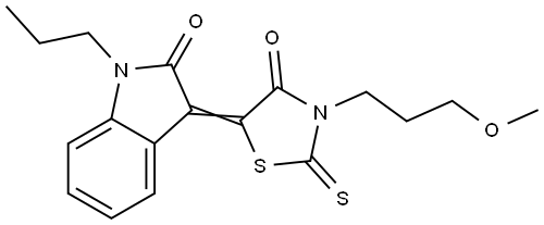 (3Z)-3-[3-(3-METHOXYPROPYL)-4-OXO-2-THIOXO-1,3-THIAZOLIDIN-5-YLIDENE]-1-PROPYL-1,3-DIHYDRO-2H-INDOL-2-ONE Struktur