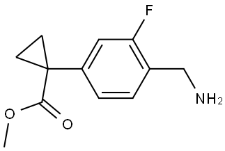 methyl 1-(4-(aminomethyl)-3-fluorophenyl)cyclopropane-1-carboxylate Struktur