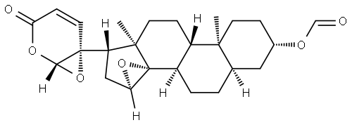 Buf-22-enolide, 14,15:20,21-diepoxy-3-(formyloxy)-, (3β,5β,15β,20R,21R)- Struktur