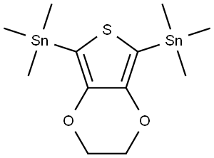 IN1919, 5,7-Bis(trimethylstannyl)-2,3-dihydrothieno[3,4-b][1,4]dioxine Struktur