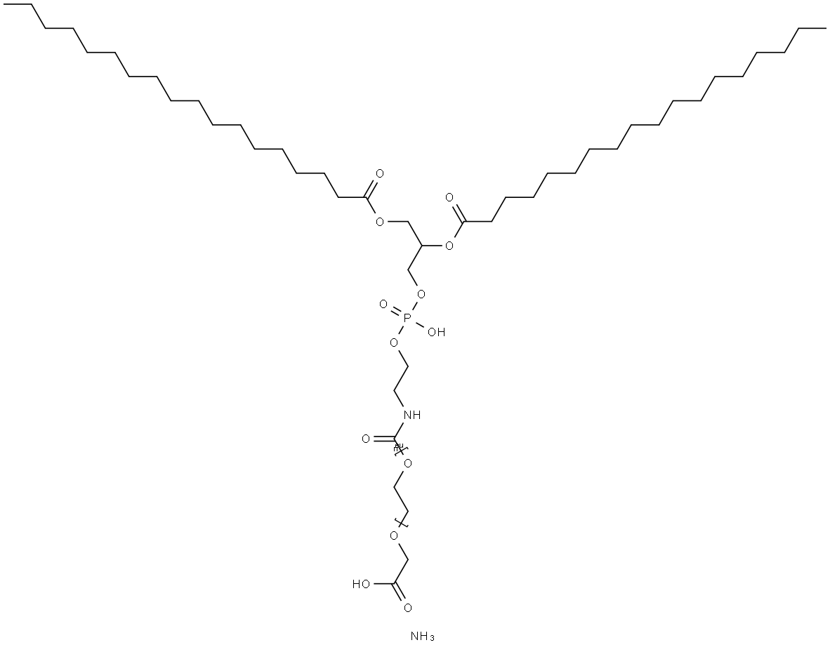 1,2-distearoyl-sn-glycero-3-phosphoethanolaMine-N-[carboxy(polyethylene glycol)-2000] (aMMoniuM salt) Struktur