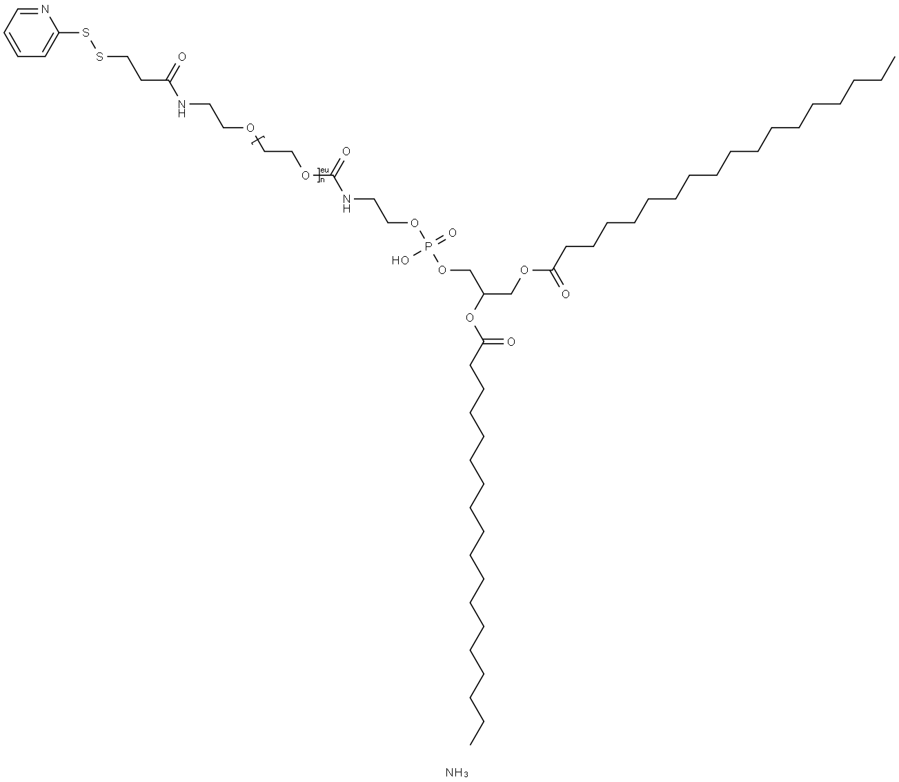 1,2-distearoyl-sn-glycero-3-phosphoethanolaMine-N-[PDP(polyethylene glycol)-2000] (aMMoniuM salt) Struktur