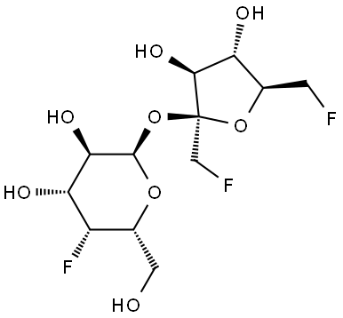 α-D-Galactopyranoside, 1,6-dideoxy-1,6-difluoro-β-D-fructofuranosyl 4-deoxy-4-fluoro- Struktur