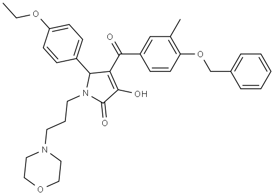 4-[4-(BENZYLOXY)-3-METHYLBENZOYL]-5-(4-ETHOXYPHENYL)-3-HYDROXY-1-[3-(4-MORPHOLINYL)PROPYL]-1,5-DIHYDRO-2H-PYRROL-2-ONE Struktur