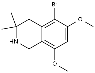 5-bromo-6,8-dimethoxy-3,3-dimethyl-1,2,3,4-tetrahydroisoquinoline Struktur