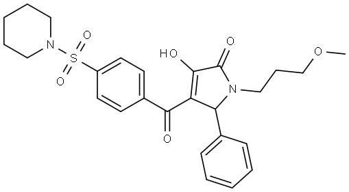 3-HYDROXY-1-(3-METHOXYPROPYL)-5-PHENYL-4-[4-(1-PIPERIDINYLSULFONYL)BENZOYL]-1,5-DIHYDRO-2H-PYRROL-2-ONE Struktur