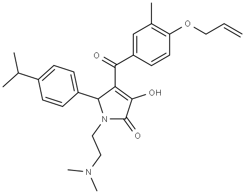 4-[4-(ALLYLOXY)-3-METHYLBENZOYL]-1-[2-(DIMETHYLAMINO)ETHYL]-3-HYDROXY-5-(4-ISOPROPYLPHENYL)-1,5-DIHYDRO-2H-PYRROL-2-ONE Struktur