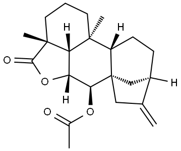 7β-(Acetyloxy)-6α-hydroxykaur-16-en-18-oic acid γ-lactone Struktur