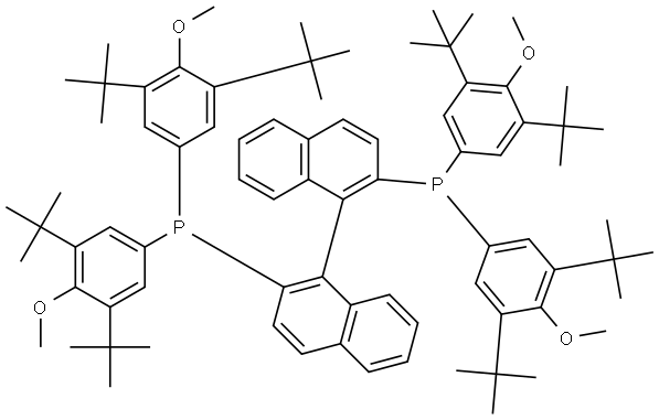 (S)-(-)-2,2'-Bis[bis(3,5-di-t-butyl-4-methoxyphenyl)phosphino]-1,1'-binaphthyl Struktur