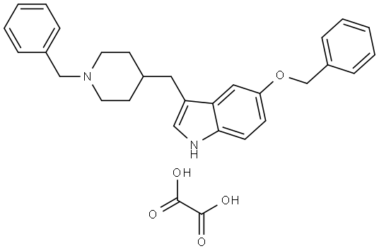 1H-Indole, 5-(phenylmethoxy)-3-[(1-(phenylmethyl)-4-piperidinyl]methyl]-, ethanedioate Struktur