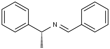 Benzenemethanamine, α-methyl-N-(phenylmethylene)-, [N(E),αR]- Struktur