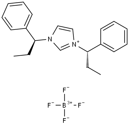 1,3-Bis((S)-1-phenylpropyl)-1H-imidazol 3-ium tetrafluoroborate Struktur