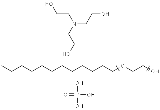 Ethanol, 2,2,2-nitrilotris-, compd. with .alpha.-dodecyl-.omega.-hydroxypoly(oxy-1,2-ethanediyl) phosphate Struktur