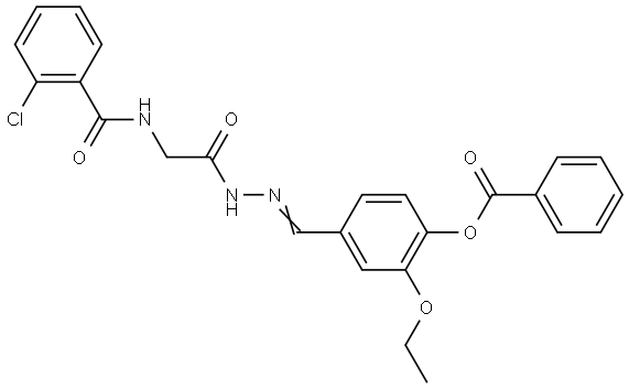 4-(2-(((2-CHLOROBENZOYL)AMINO)ACETYL)CARBOHYDRAZONOYL)-2-ETHOXYPHENYL BENZOATE Struktur