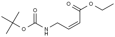 2-Butenoic acid, 4-[[(1,1-dimethylethoxy)carbonyl]amino]-, ethyl ester, (2Z)- Struktur