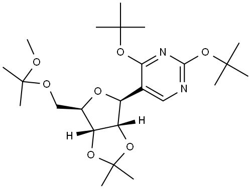 D-Ribitol, 1,4-anhydro-1-C-[2,4-bis(1,1-dimethylethoxy)-5-pyrimidinyl]-5-O-(1-methoxy-1-methylethyl)-2,3-O-(1-methylethylidene)-, (1S)-