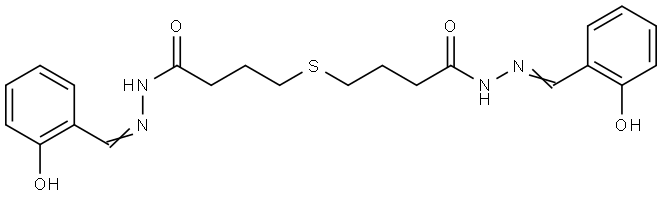 Butanoic acid, 4,4'-thiobis-, bis[[(2-hydroxyphenyl)methylene]hydrazide] (9CI) Struktur