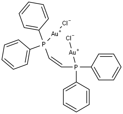 Chlorogold,cis-1,2-Bis(diphenylphosphine)ethene Struktur