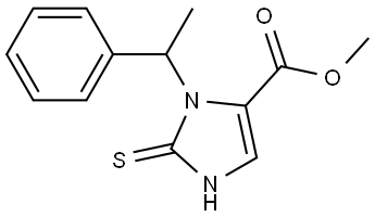 1H-Imidazole-4-carboxylic acid, 2,3-dihydro-3-(1-phenylethyl)-2-thioxo-, methyl ester, (+)- Struktur