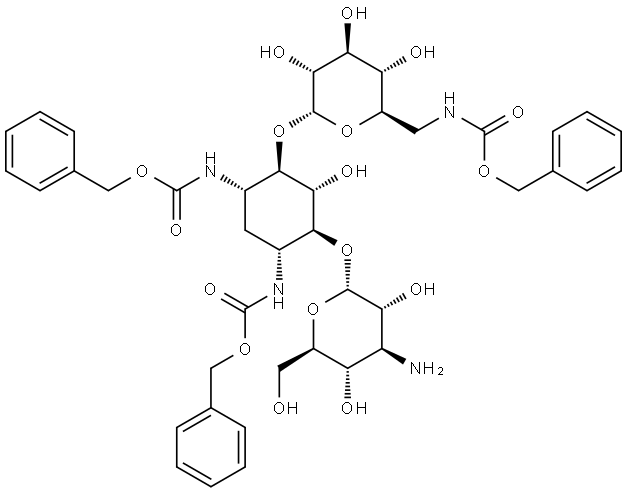 3,5,6''-Tri(N-Benzyloxycarbonyl) Kanamycin A Struktur