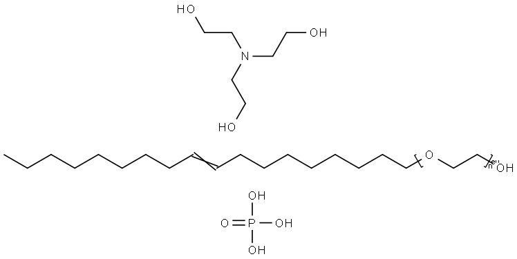 Ethanol, 2,2,2-nitrilotris-, compd. with .alpha.-(9Z)-9-octadecenyl-.omega.-hydroxypoly(oxy-1,2-ethanediyl) phosphate Struktur