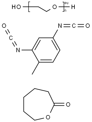 2-Oxepanone, polymer with 2,4-diisocyanato-1-methylbenzene and α-hydro-ω-hydroxypoly( oxy-1,2-ethanediyl) Struktur