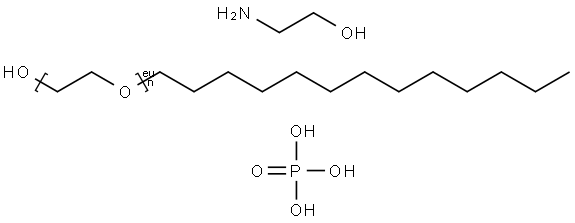 Ethanol, 2-amino-, polymer with .alpha.-tridecyl-.omega.-hydroxypoly(oxy-1,2-ethanediyl) phosphate Struktur