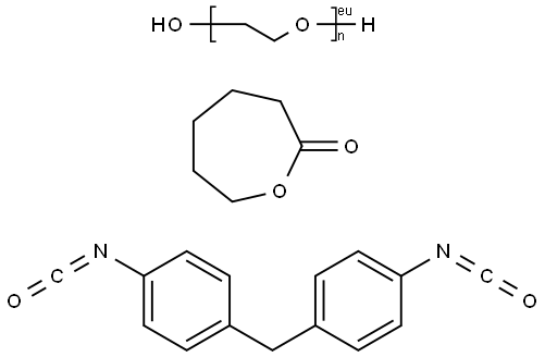 2-Oxepanone, polymer with α-hydro-ω-hydroxypoly( oxy-1,2-ethanediyl) and 1,1'-methylenebis[4-isocyanatobenzene] Struktur