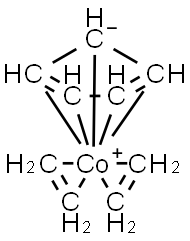 Cobalt, (eta5-2,4-cyclopentadien-1-yl)bis(eta2-ethene)- Struktur