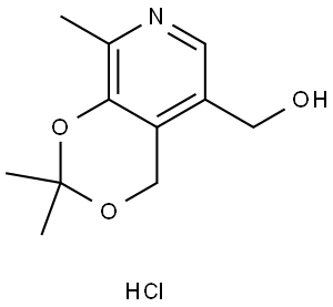 4H-1,3-Dioxino[4,5-c]pyridine-5-methanol,2,2,8-trimethyl-, hydrochloride (1:1) Struktur