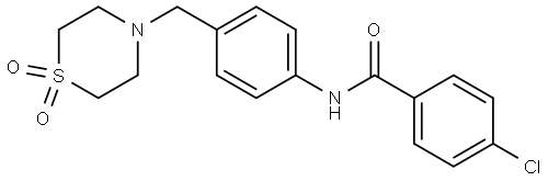 Benzamide, 4-chloro-N-[4-[(1,1-dioxido-4-thiomorpholinyl)methyl]phenyl]- Struktur