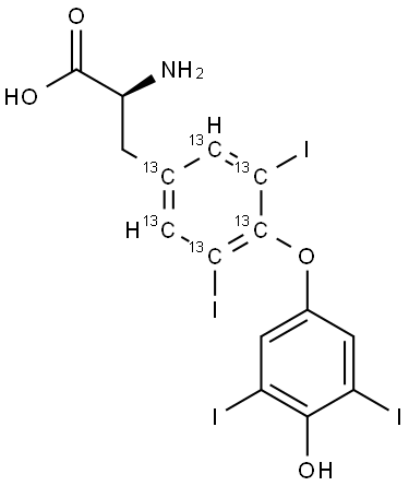 L-Thyroxine-[L-Tyr-ring-13C6] hydrochloride Struktur