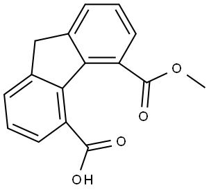 9H-Fluorene-4,5-dicarboxylic acid 4-methyl ester Struktur