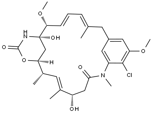 Maytansine, 3-O-de[2-(acetylmethylamino)-1-oxopropyl]-4,5-deepoxy-4,5-didehydro-, (4E)- (9CI)