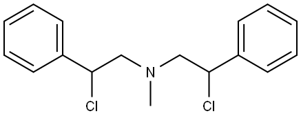 Benzeneethanamine, β-chloro-N-(2-chloro-2-phenylethyl)-N-methyl- Struktur