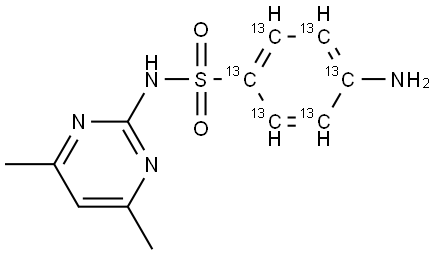 SULFAMETHAZINE (Phenyl-13C6, 99%) Struktur